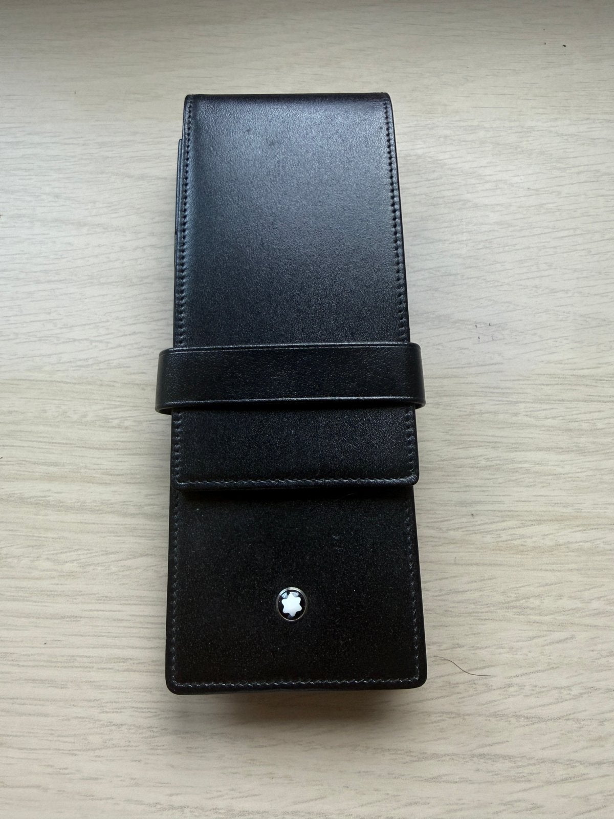 Étui en cuir Montblanc pour 3 stylos - noir, Enlèvement ou Envoi, Comme neuf