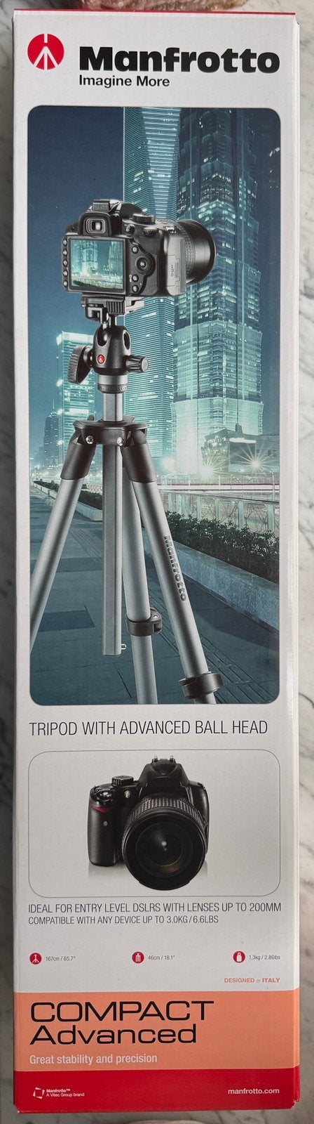 Manfrotto statief Compact Advanced tripod., Ophalen, Gebruikt, Met balhoofd