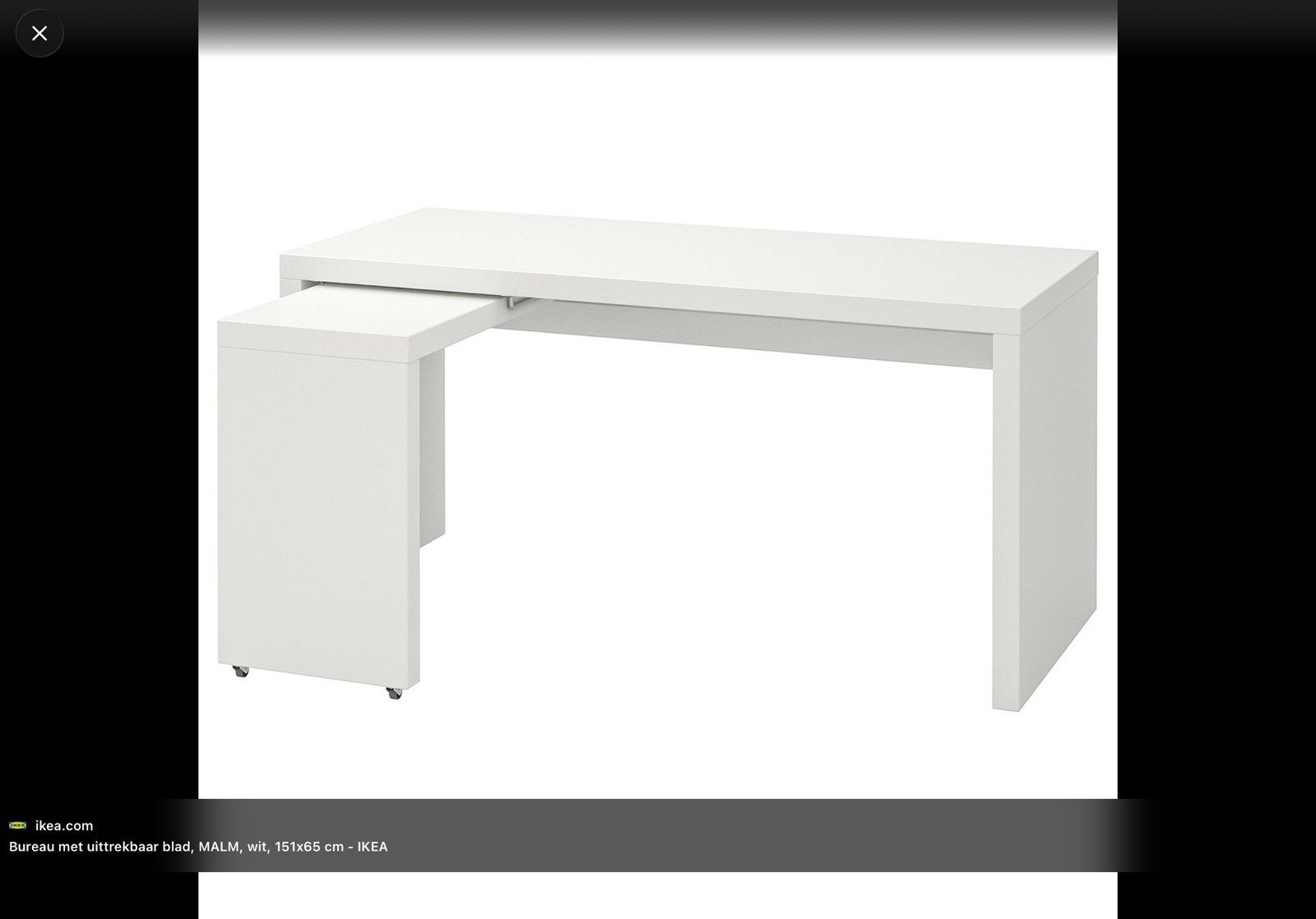 Wit bureau, Maison & Meubles, Comme neuf, IKEA, Bois, Moderne