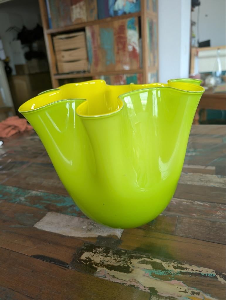 Vase vert Leonardo, Maison & Meubles, Moins de 50 cm, Comme neuf, Verre, Vert