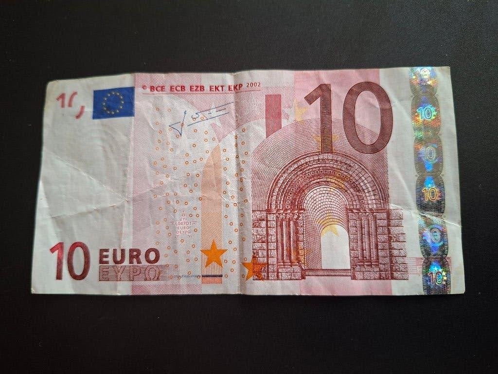 2002 France 10 euros ancienne série Trichet code L047, Timbres & Monnaies, Billets de banque | Europe | Euros, Envoi, France, 10 euros
