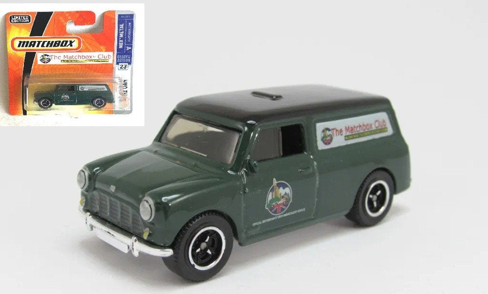 Austin Mini Van Groen MICA Club Matchbox., Enlèvement ou Envoi, Comme neuf, Voiture