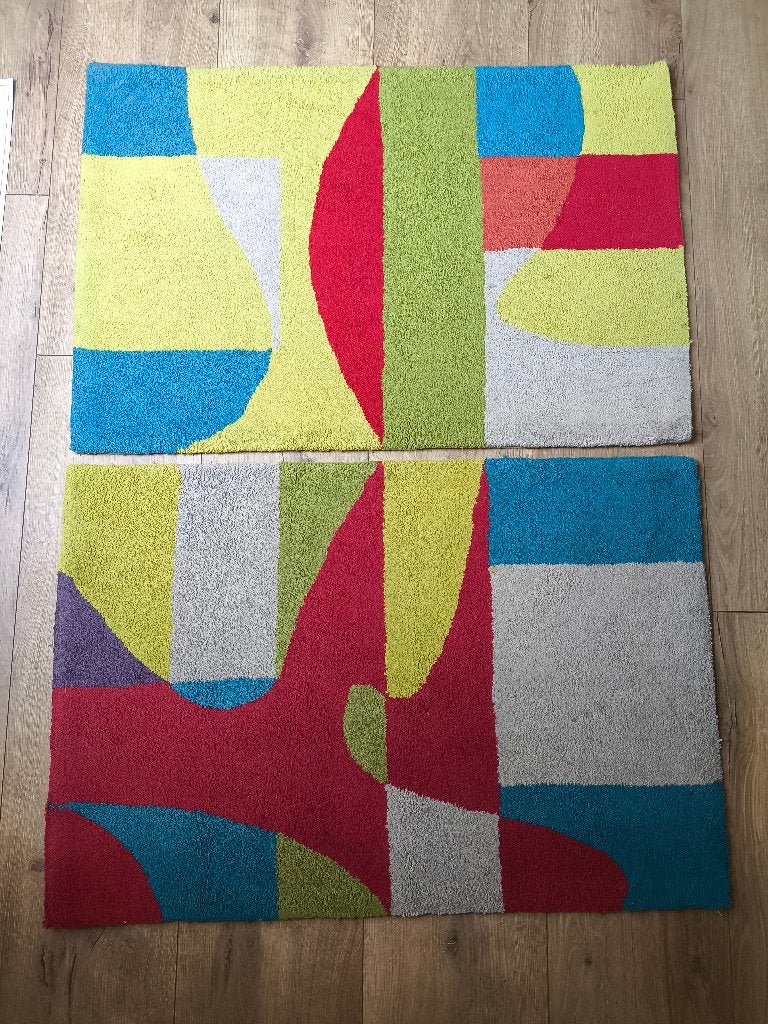 Tapijten (2 stuks) 103cmx69cm, Ophalen, Gebruikt, 50 tot 100 cm, Ikea - felle kleuren