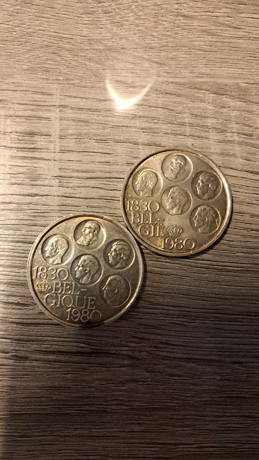 2 pièces de 500 F belge plaqué argent, Enlèvement ou Envoi, Plaqué argent, Argent