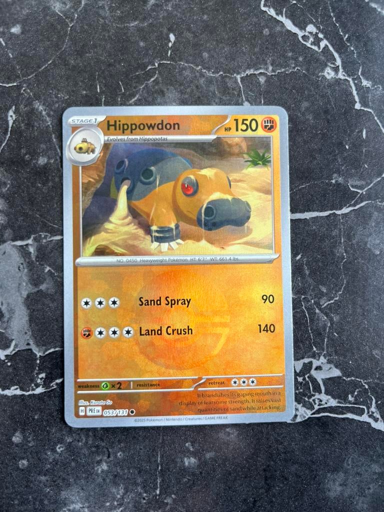 Hippowdon 053/131 Prismatic Evolutions Pokeball, Ophalen of Verzenden, Zo goed als nieuw