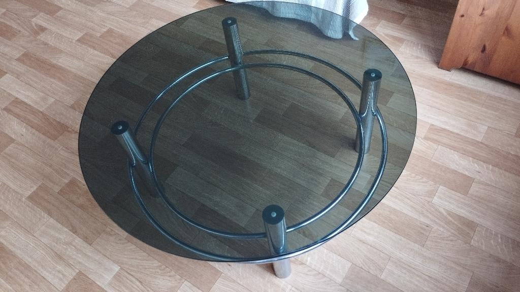Table basse ronde en verre, Maison & Meubles, Tables | Tables de salon, Années 80, Moins de 50 cm, Rond, 50 à 100 cm