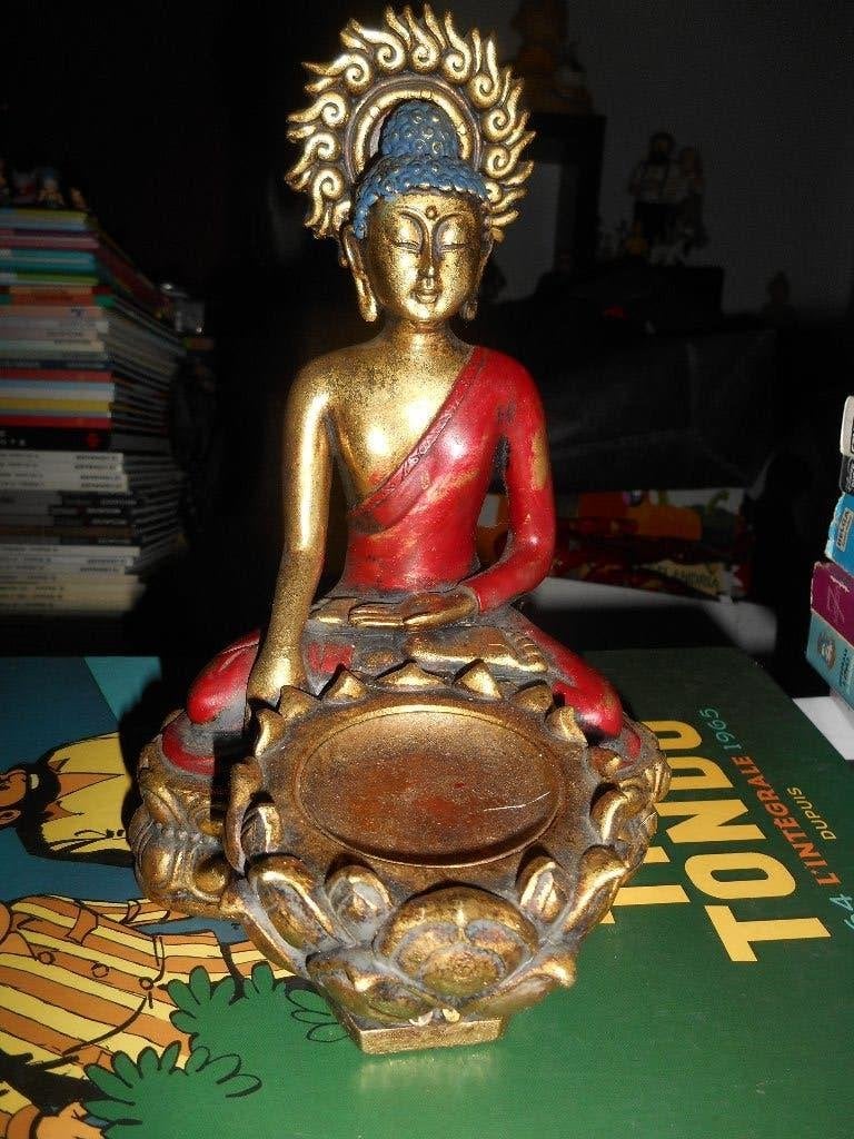 Statuette Bouddha +-20cm en résine, Enlèvement ou Envoi
