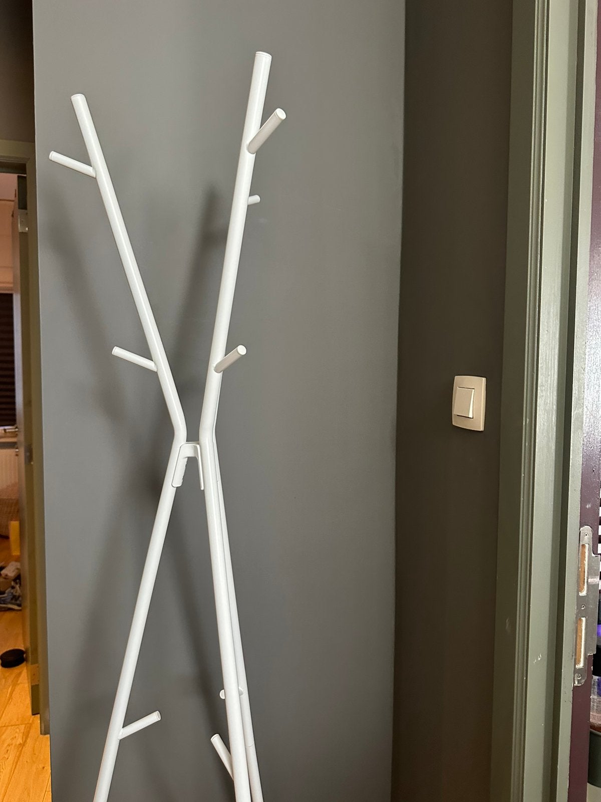 Witte kapstok 173cm, Huis en Inrichting, Woonaccessoires | Kapstokken, Ophalen, Gebruikt, Metaal, Staande kapstok
