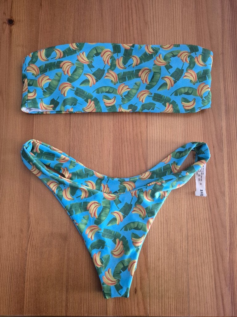 Bikini bandeau + culotte échancrée, Enlèvement ou Envoi, Comme neuf, SHEIN, Bikini