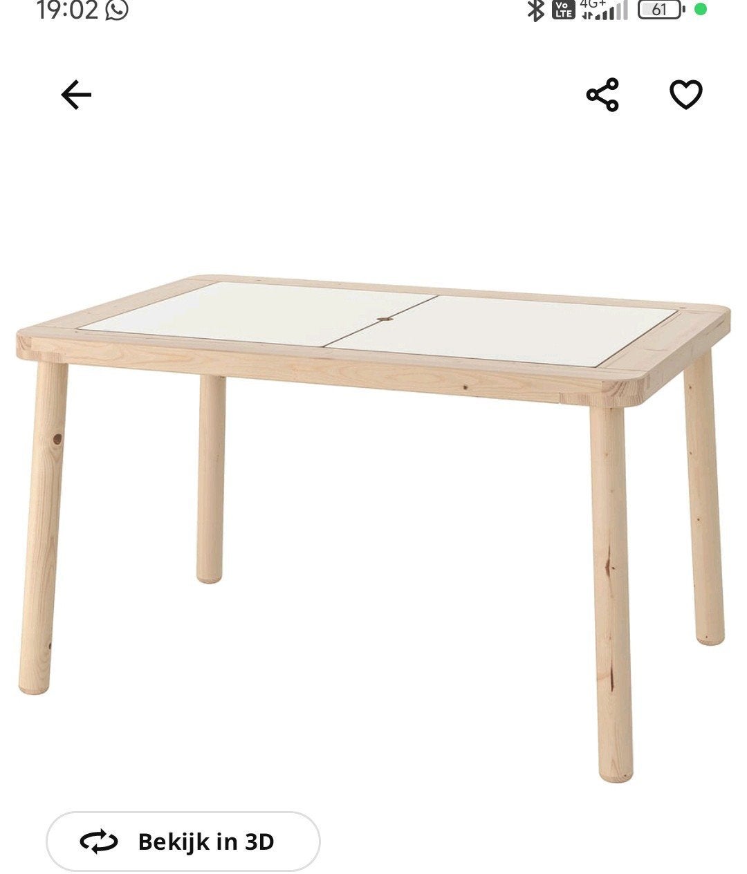 ikea flisat kindertafel, Ophalen