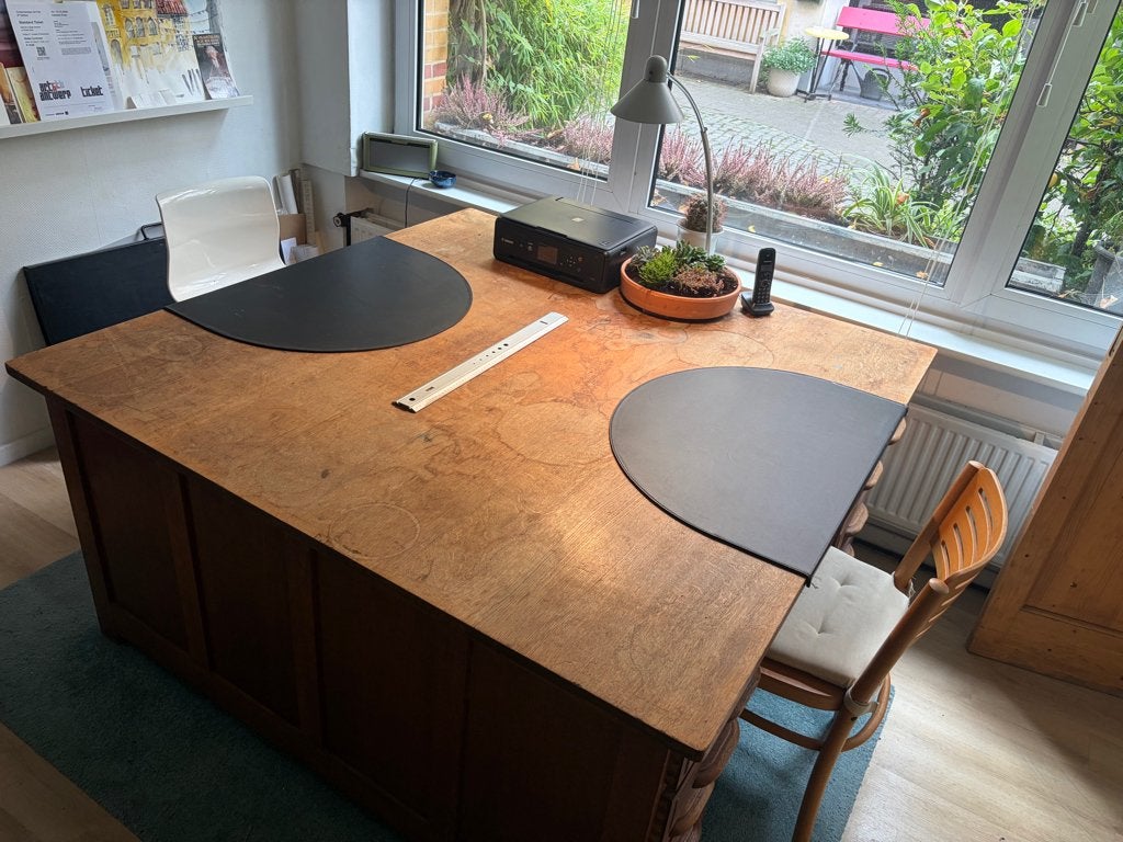 Retro houten bureau voor twee, Antiek en Kunst, Ophalen