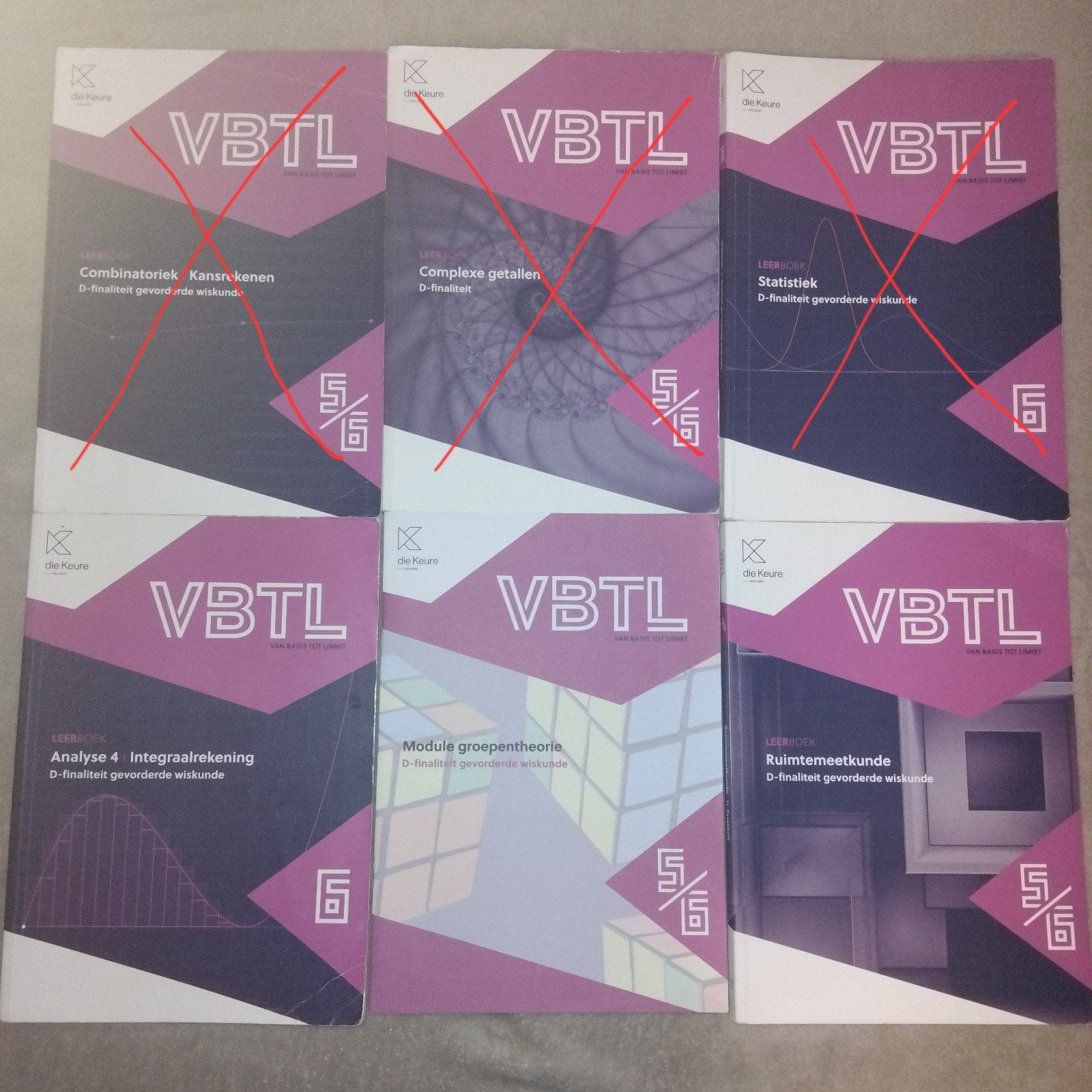 VBTL 6 handboeken wiskunde (ISBN in beschrijving), Boeken, Ophalen, Gelezen, ASO, Wiskunde A