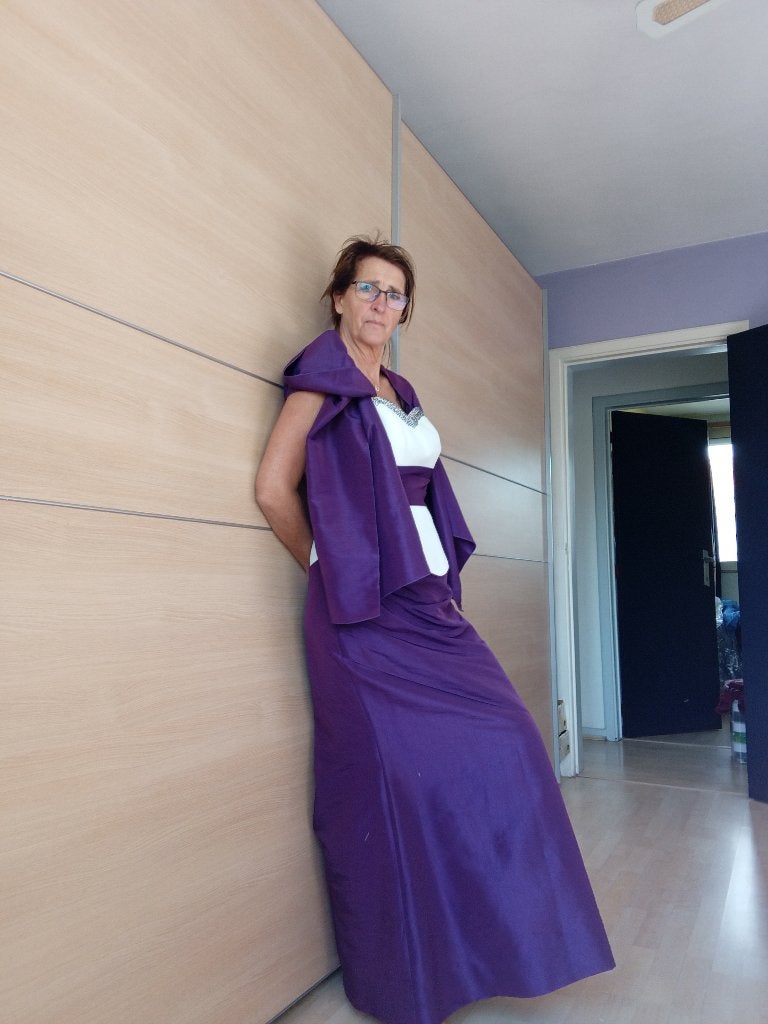 Ensemble de cérémonie violet blanc t42, Vêtements | Femmes, Enlèvement, Comme neuf, Taille 42/44 (L), Blanc