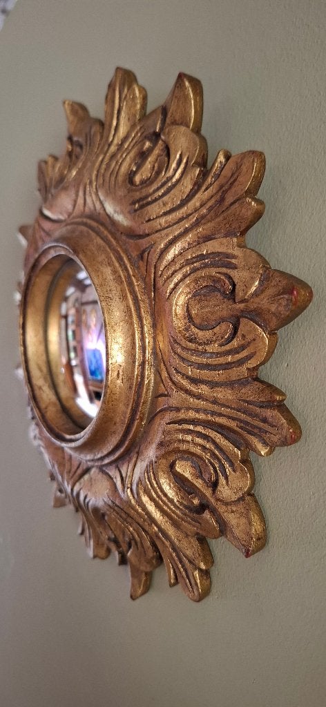 Miroir solaire vintage - miroir de majordome - convexe, Antiquités & Art, Enlèvement ou Envoi, Rond, Moins de 50 cm, Moins de 100 cm