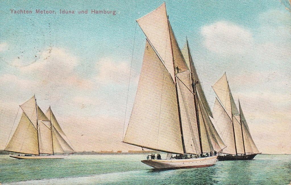 1902 - DUITSLAND - Kiel: Yachten Meteor, Iduna u. Hamburg, Verzenden, Voor 1920, Gelopen, Duitsland