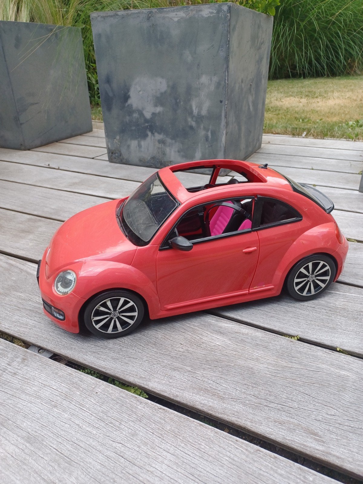 Auto Barbie VW Beetle roze, Ophalen
