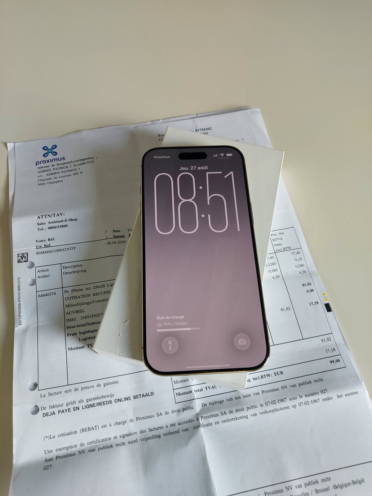 Iphone air gold 256, Telecommunicatie, Mobiele telefoons | Apple iPhone, Overige modellen, Zo goed als nieuw, Met abonnement, Zonder simlock