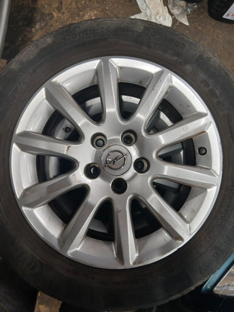 Velgen+banden 205/55 16 5x110 65,1, Gebruikt, 16 inch, Banden en Velgen, Personenwagen