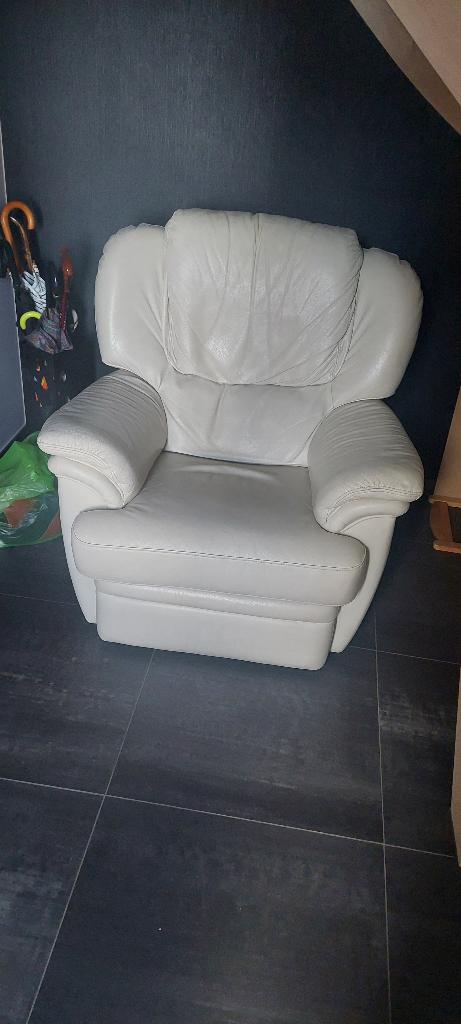 Fauteuil relax manuel, en cuir, Maison & Meubles, 75 à 100 cm, Enlèvement, Utilisé, Cuir