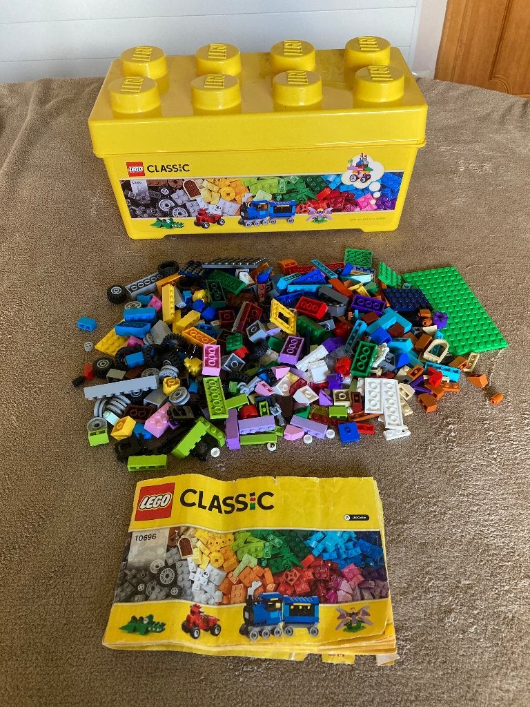 Lego classic creatieve opbergdoos medium + boekjes + blokjes, Overige thema's, Lego, Ophalen of Verzenden, Zo goed als nieuw