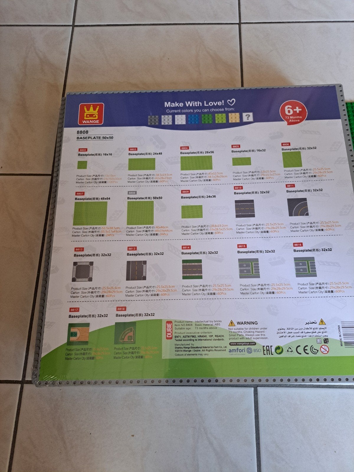 Wange bouwplaat 50x50 (compatibel met Lego), Enlèvement