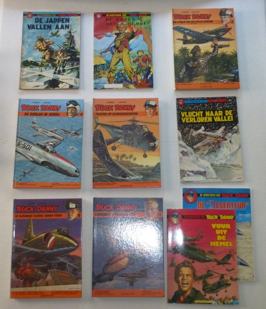 Buck Danny 10 strips ( 5 softcover en 5 verzamelhardcover), Boeken, Stripverhalen, Gelezen, Meerdere stripboeken, Ophalen