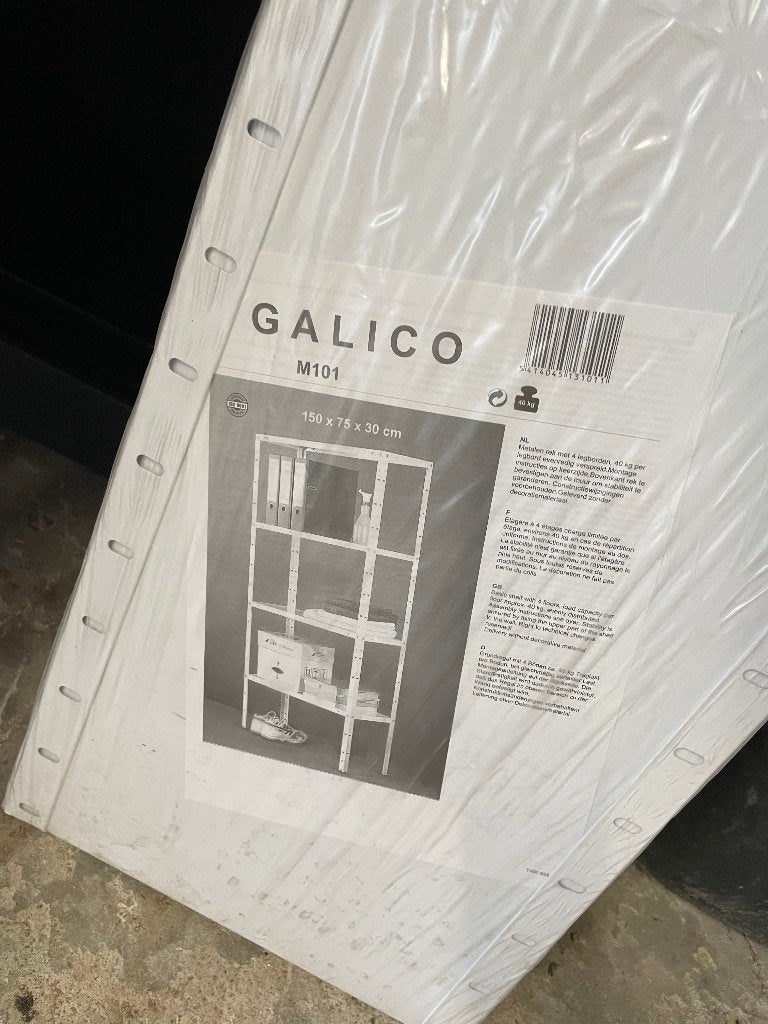 METALEN REK 150X75X30 4 LEGBORDEN WIT galico nieuw 3 stuks, Ophalen, Nieuw