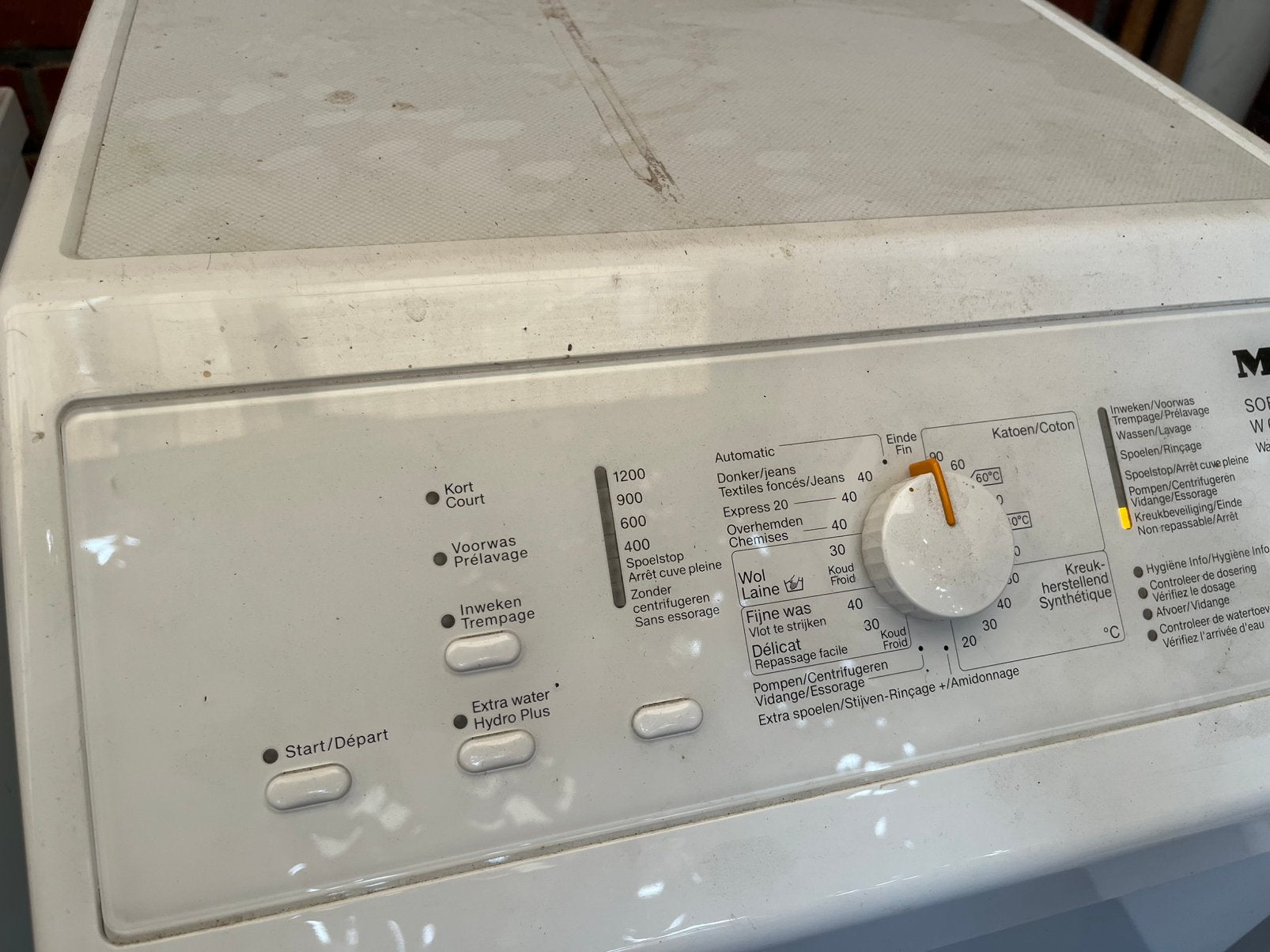 Wasmachine miele bovenlader, Elektronische apparatuur, 6 tot 8 kg, Ophalen, Gebruikt, Bovenlader