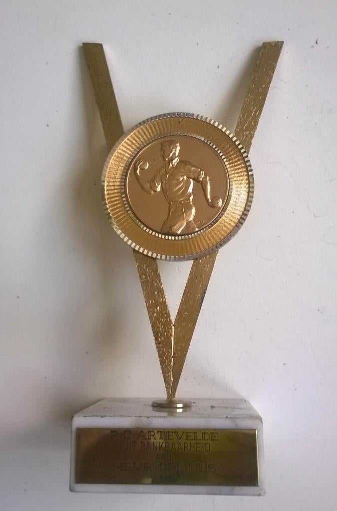 Vintage sporttrofee jaren 1970, Verzamelen, Ophalen of Verzenden, Zo goed als nieuw, Beeldje of Poppetje