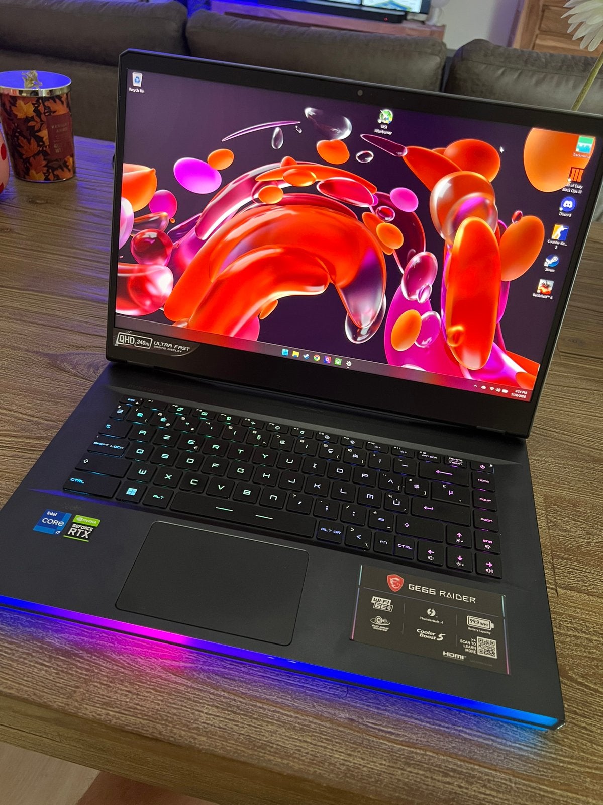 MSI GE66 Raider - RTX 3080 (16 Go) - PC de jeu, Informatique & Logiciels, Ordinateurs portables Windows, Comme neuf, SSD, Azerty