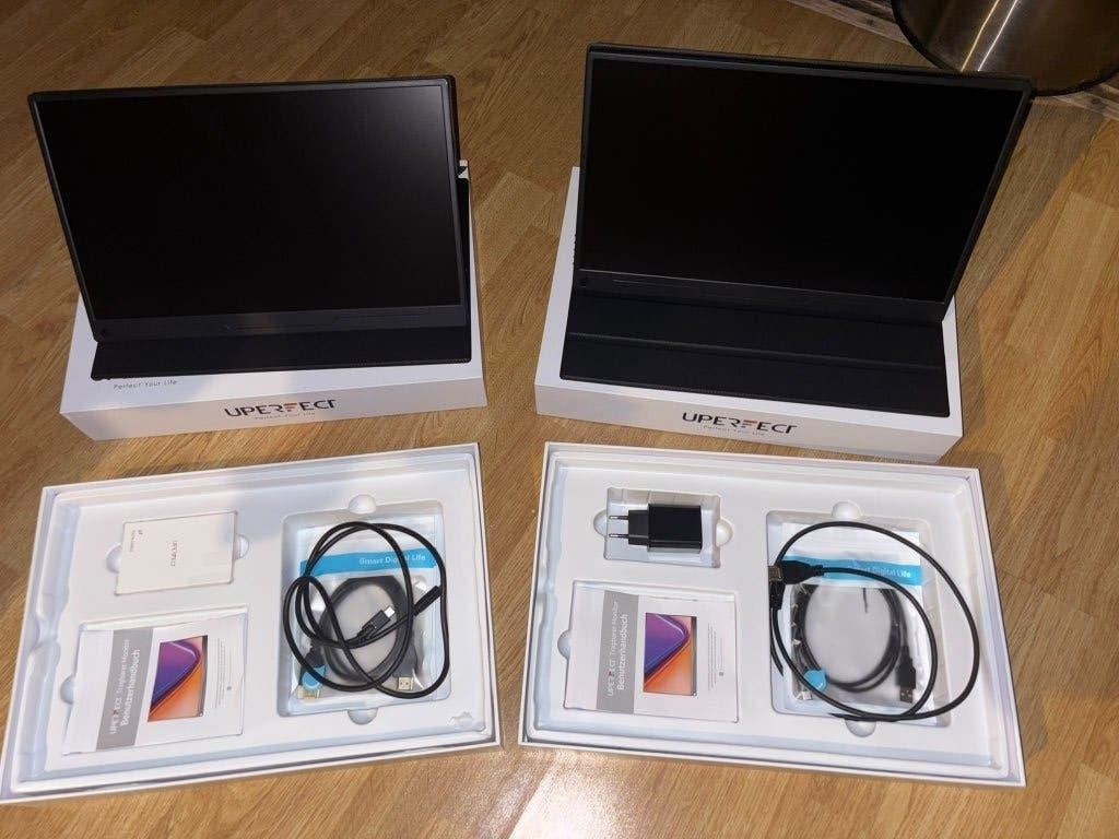 2 moniteurs portables UPERFECT 15,6 pouces Full HD (USB-C), Informatique & Logiciels, HD, IPS, Comme neuf, 60 Hz ou moins