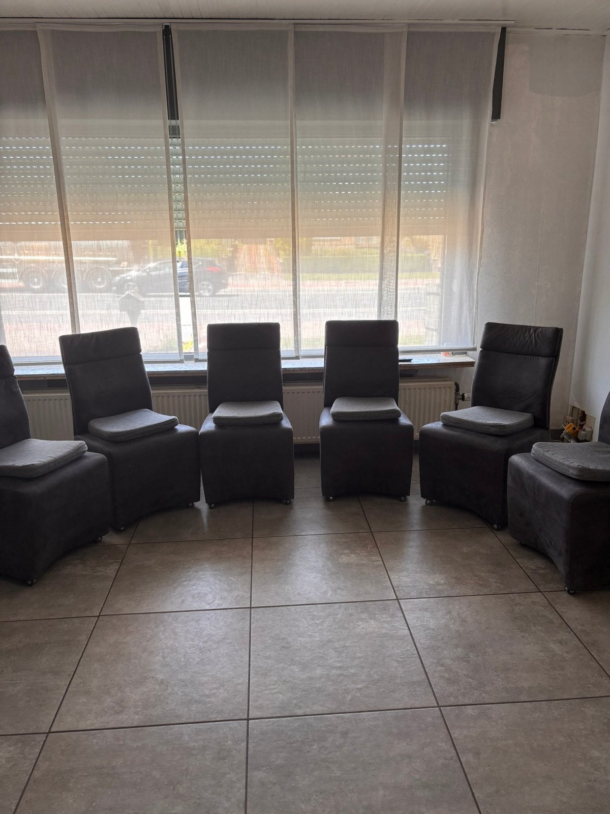 Daim stoelen 6stuks op wieltjes, Huis en Inrichting, Ophalen, Gebruikt, Leer