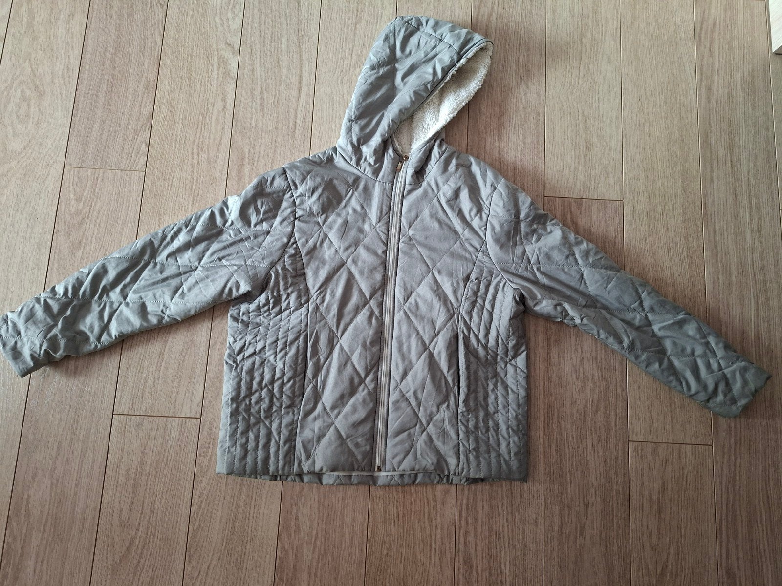 Lichtgroene jas met kap in maat 38/40, Ophalen, Maat 38/40 (M)