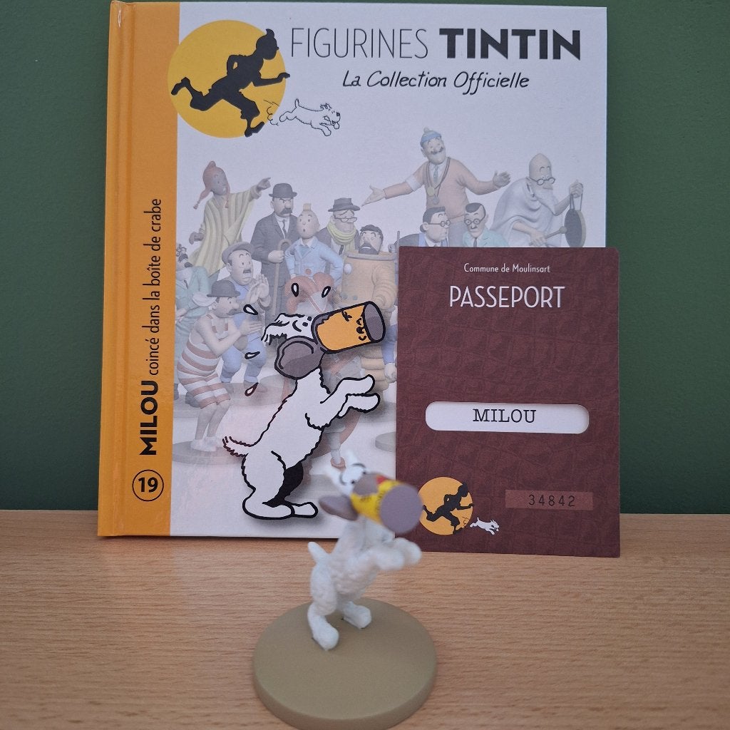 Figurine de Milou+livre+certificat - Tintin, Collections, Personnages de BD, Enlèvement ou Envoi, Tintin, Neuf, Statue ou Figurine