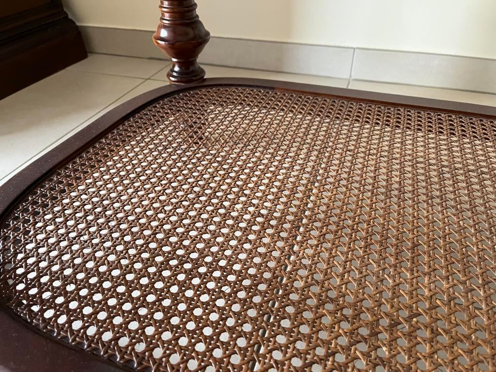 Glazen salontafel 60x120 cannage, Maison & Meubles, Enlèvement, Comme neuf