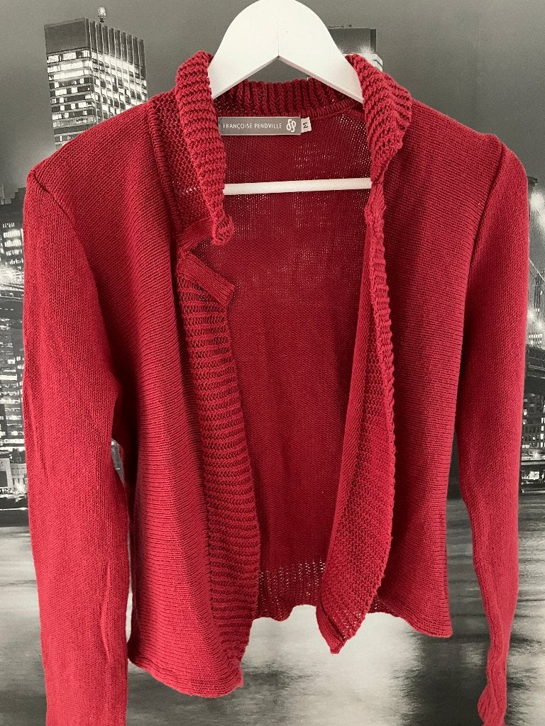 bordeau trui pull cardigan Francoise Pendville - M, Maat 38/40 (M), Verzenden, Francoise Pendville, Gedragen
