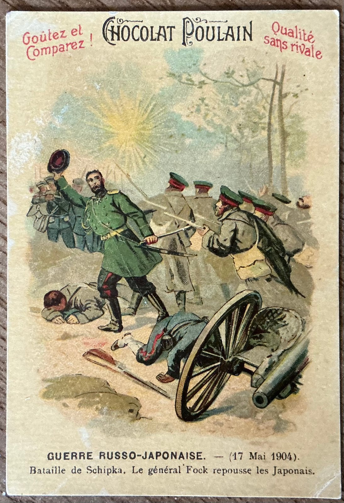 POULAIN AU CHOCOLA/ancienne carte publicitaire, Enlèvement ou Envoi, Comme neuf, Autres types