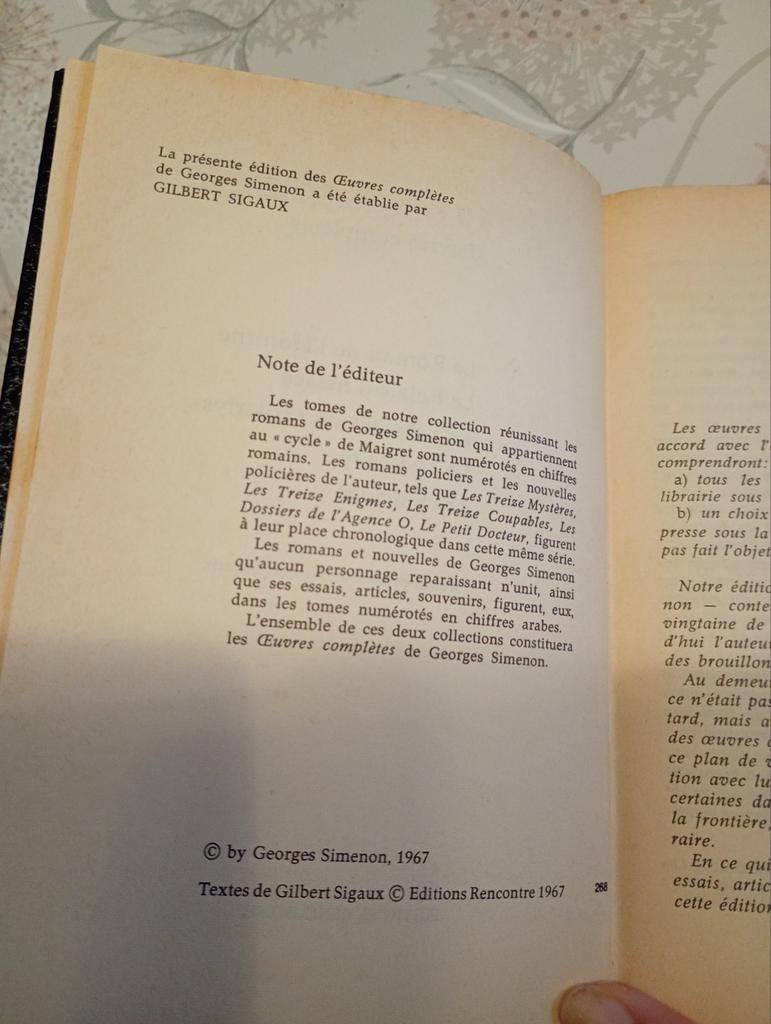 Simenon collectie, Ophalen