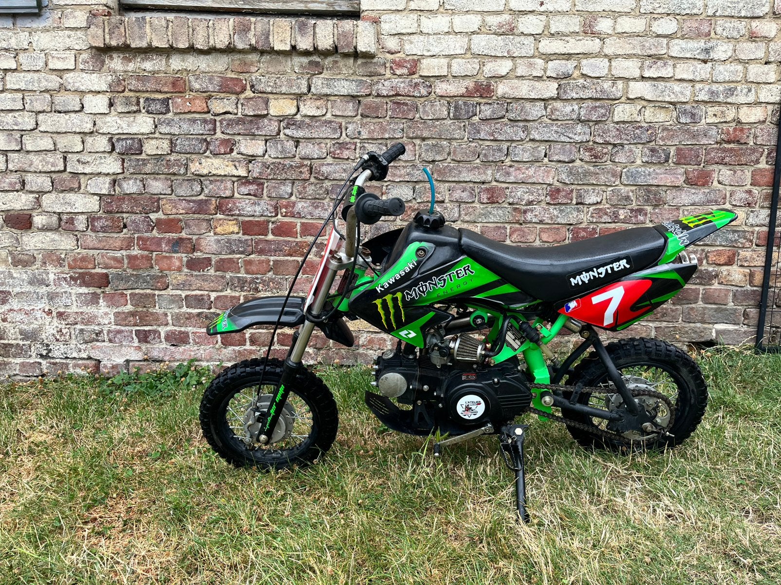 Moto dirt 72cm3 semi-auto, kit monster, Dirt Bike, Frein à tambour, Enlèvement, Utilisé