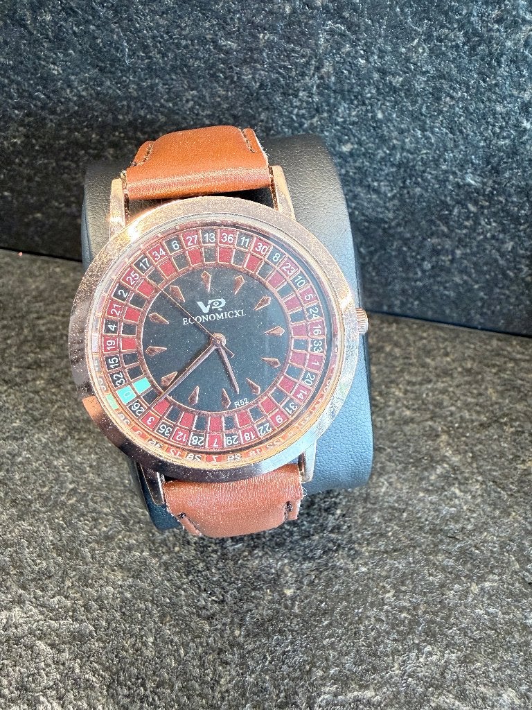 Economicxi Roulette Horloge – Unieke Casino Wijzerplaat, Handtassen en Accessoires, Overige merken, Overige materialen, Polshorloge