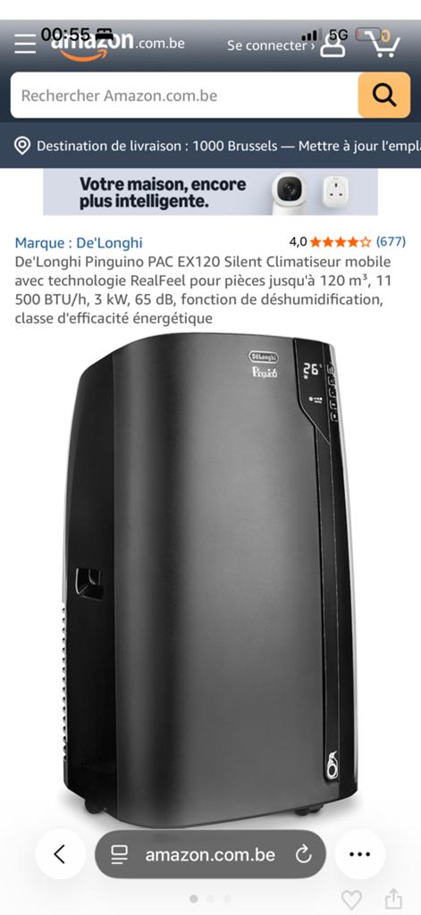 Airco Pinguino Delonghi, Elektronische apparatuur, Airco's, Ophalen of Verzenden, Zo goed als nieuw, Afstandsbediening