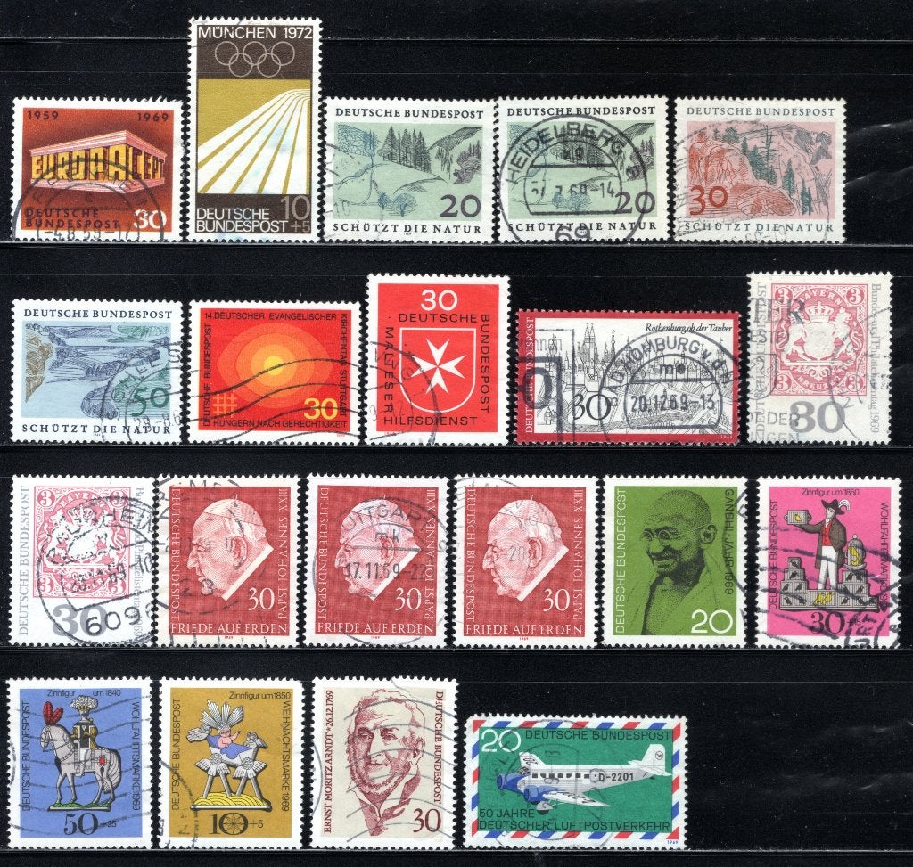 ALLEMAGNE Lot 1969 estampillé, Envoi, RFA, Affranchi