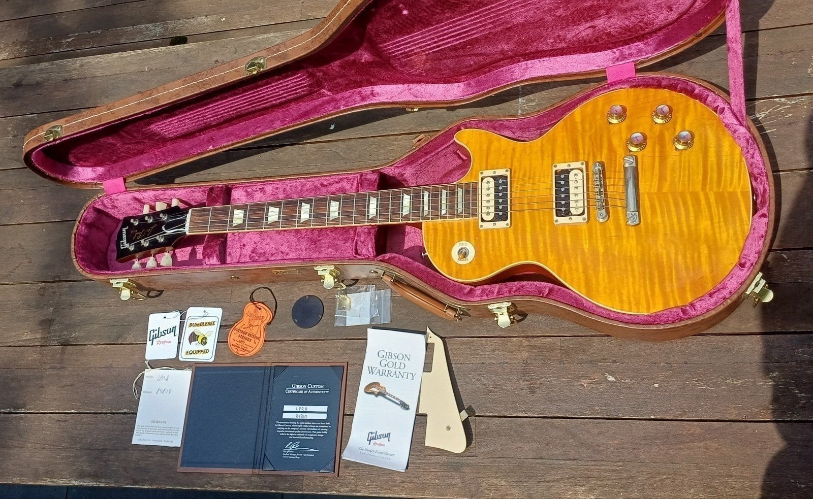 Gibson custom shop M2M 1958 les paul reissue mojave burst, Musique & Instruments, Instruments à corde | Guitares | Électriques