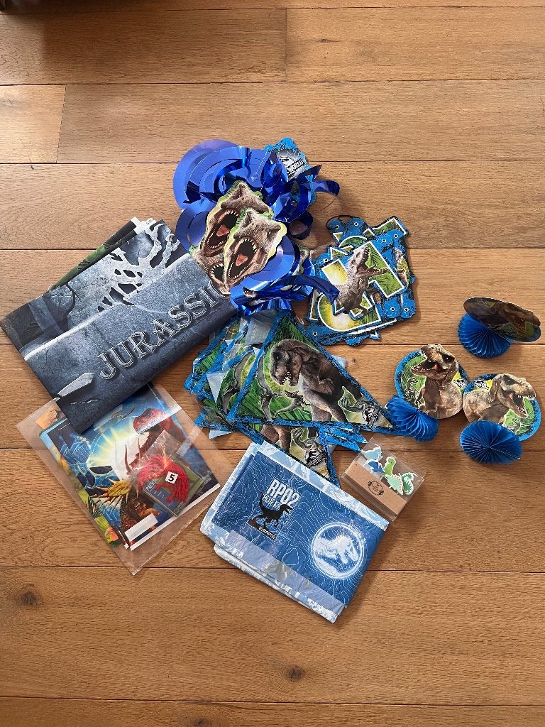 Jurassic World dino Blue versiering verjaardag, Enlèvement ou Envoi, Comme neuf, Décoration
