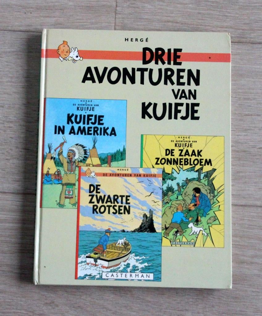 Drie avonturen van Kuifje Zwarte rotsen Amerika Zonnebloem, Meerdere stripboeken, Verzenden, Gelezen, Herge