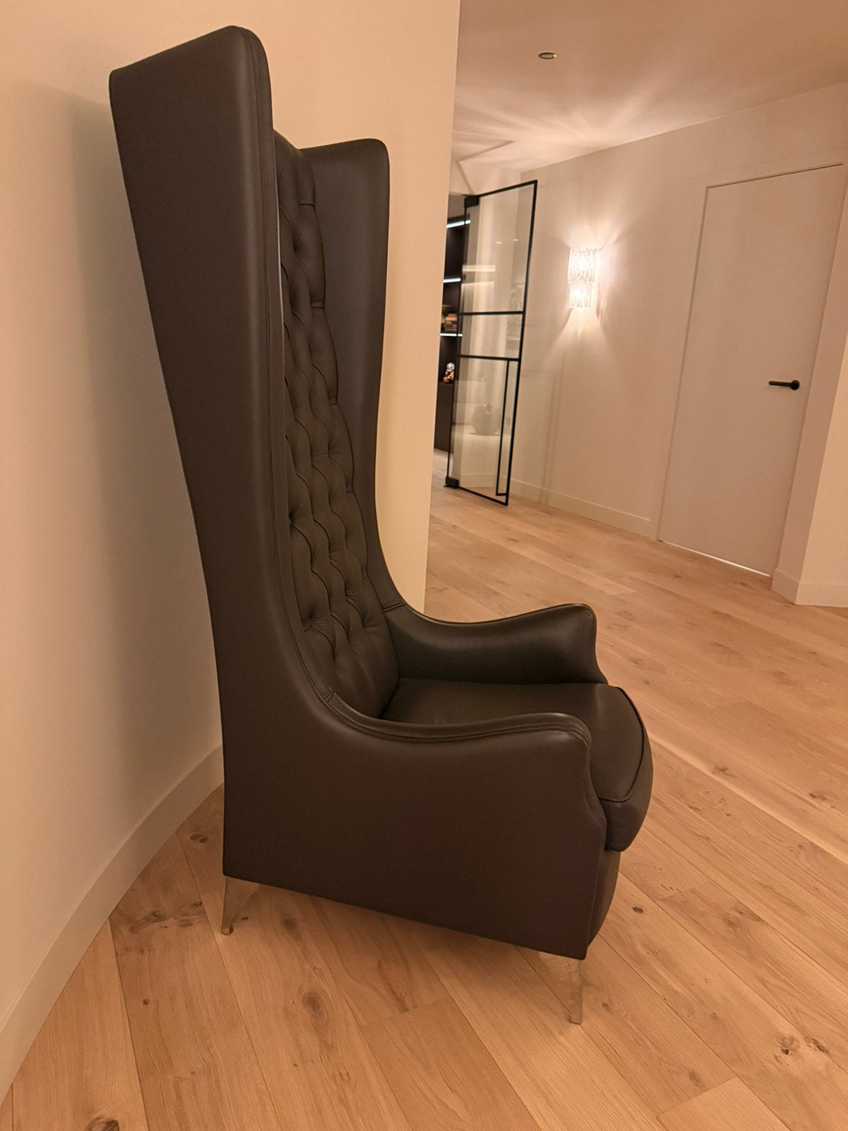 Exclusieve chesterfield design stoel (2 st) prijs = per stuk, Ophalen, Klassiek, Zo goed als nieuw, 75 tot 100 cm