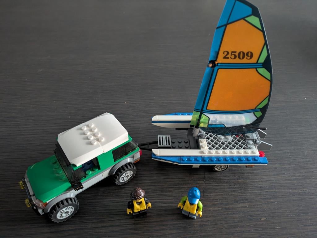 Lego City jeep met aanhangwagen, Ophalen of Verzenden, Complete set, Lego