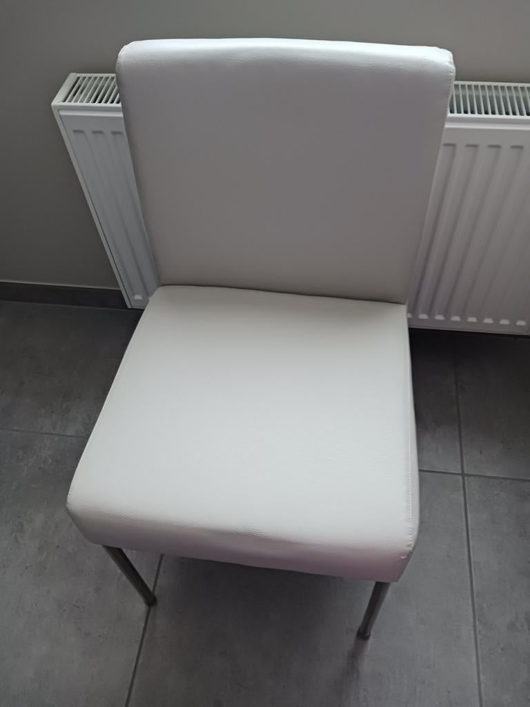 1 Beige stoel te koop., Huis en Inrichting, Stoelen, Ophalen, Gebruikt, Eén
