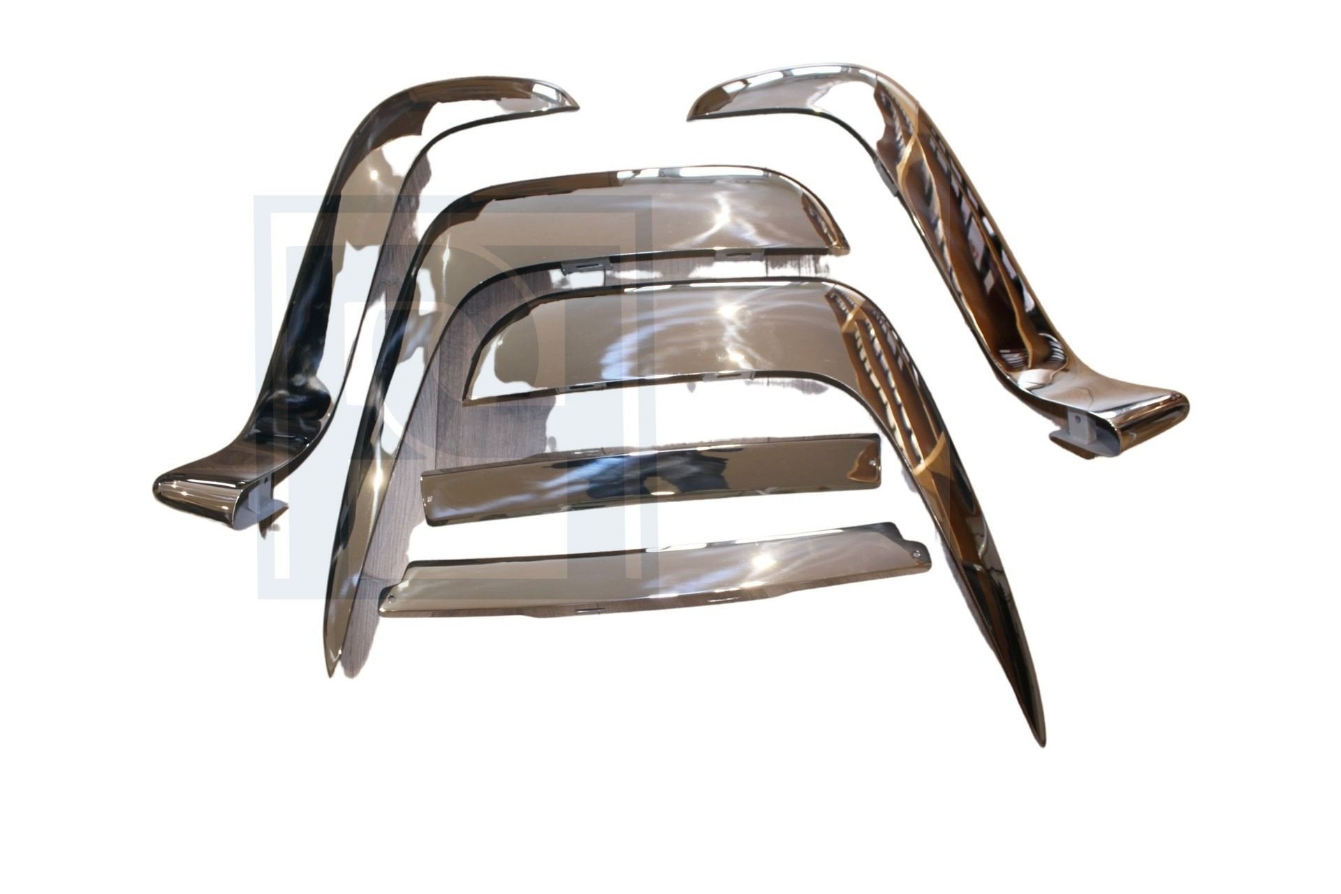 Volvo Bumper P1800 koehoorn set voor+achter RVS-chassinr 124, Voor, Nieuw, Ophalen of Verzenden, Volvo