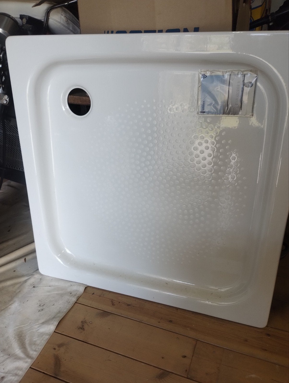 Witte platte douche. Van 90/90 kaldewei anti-slip nieuw !, Ophalen, Douche